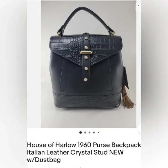 NWT House of Harlow 1960 Cream & Brown Stud Embellished Crossbody/Bag Backpack House of Harlow 1960 | Bags | Nwt House Of Harlow 96 Mini  main image 4